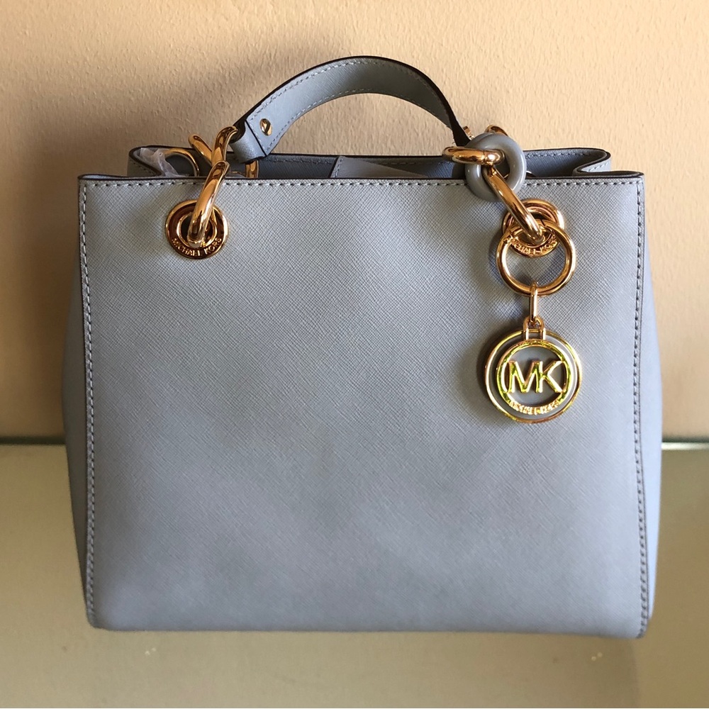 NWOT Michael Kors Blue Cynthia Saffiano leather bag
